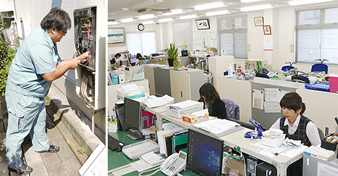 神奈川県を中心とした8拠点に総勢約60名のサービスマンが在籍