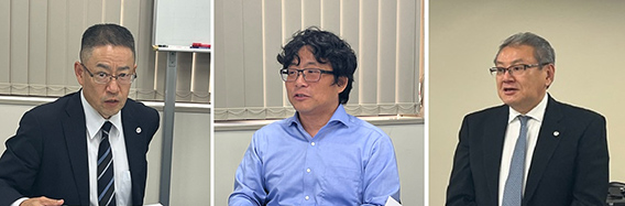 左から並木委員長、野口会員、土田会長