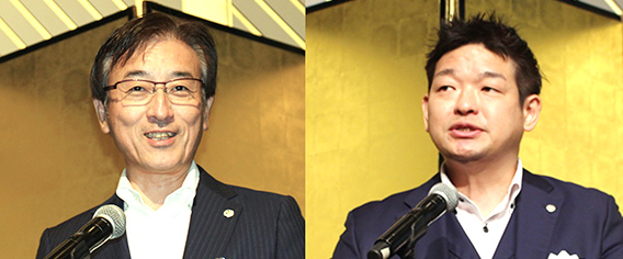 鈴木信二会長(左)と山中朋文実行委員長